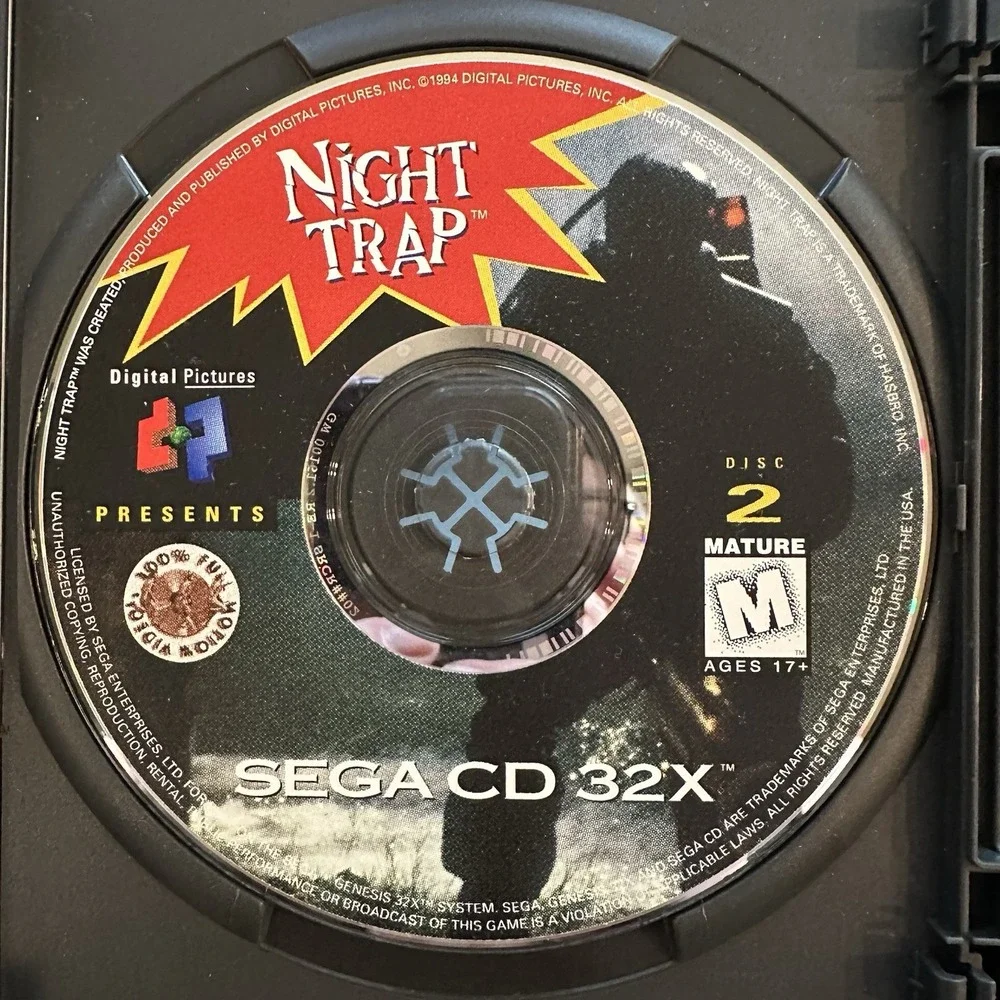 Night Trap (Sega CD 32x) Both Discs 1 & 2, Discs Only Great Condition